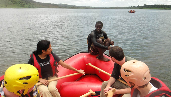 preparing for rafting on the Nile